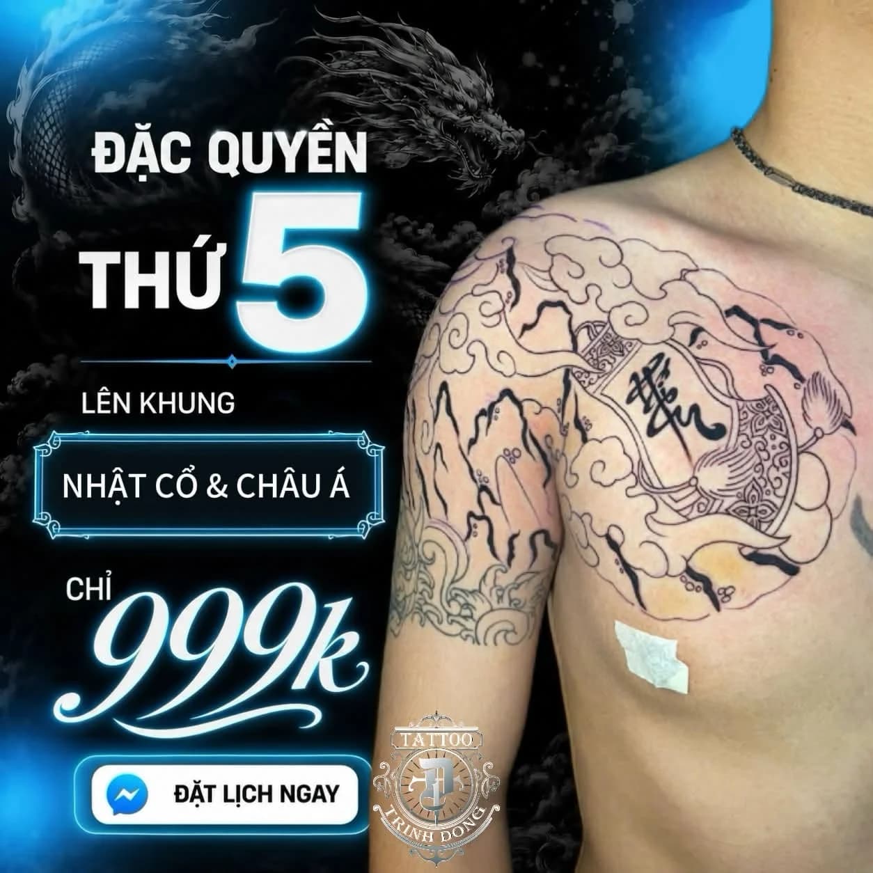 Thiết kế ưu đãi thứ Năm cho Trịnh Đông Tattoo