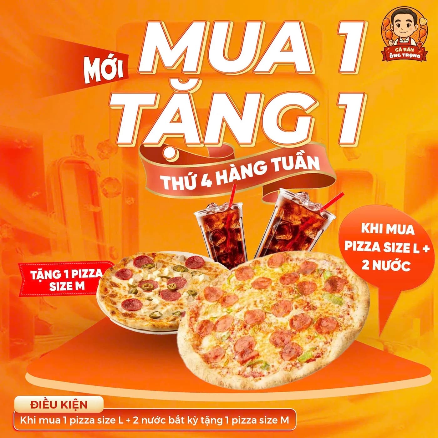 Ấn phẩm khuyến mãi mua một tặng một của Gà Rán Ông Trọng