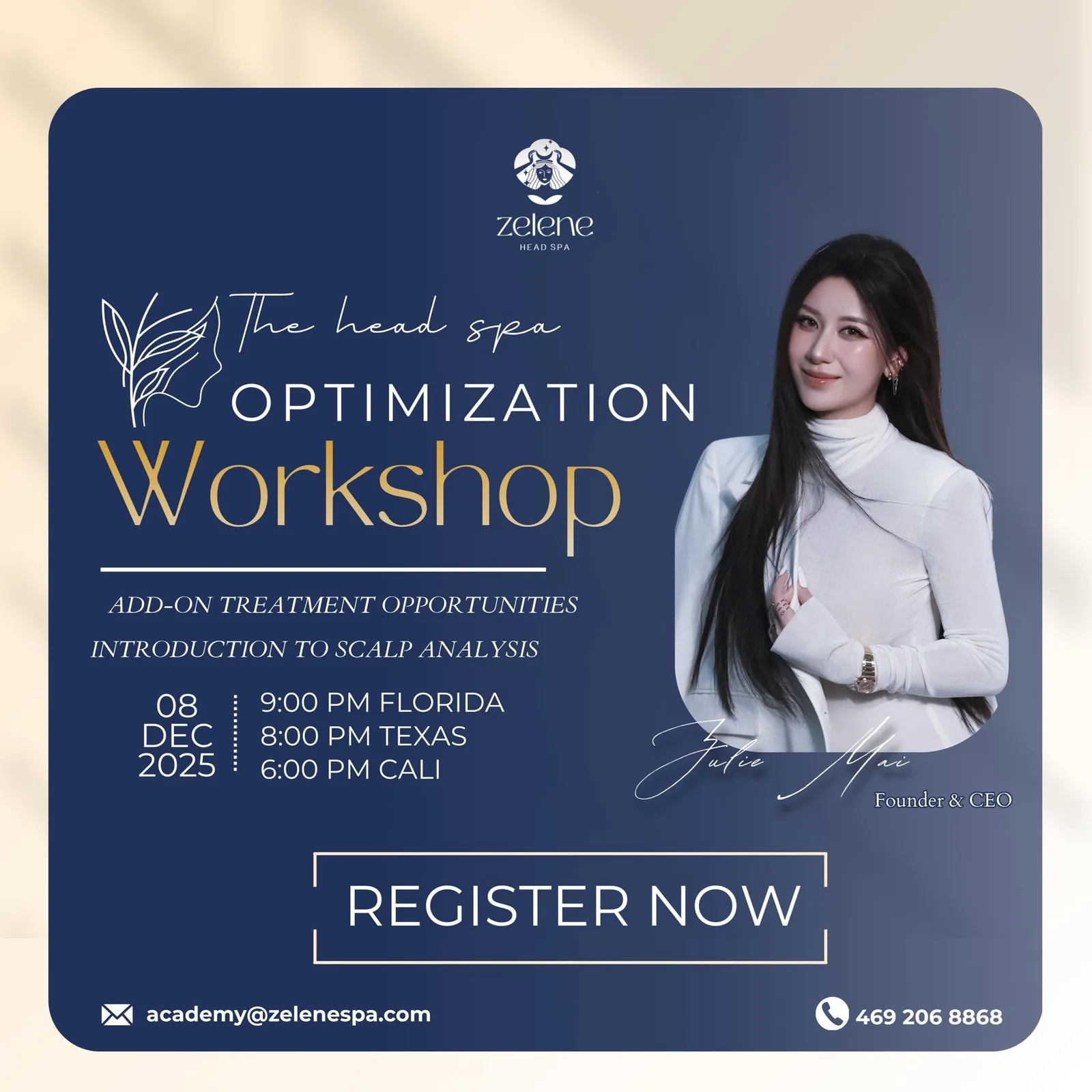 Ấn phẩm Optimization Workshop với Julie Mai tại Zelene Head Spa