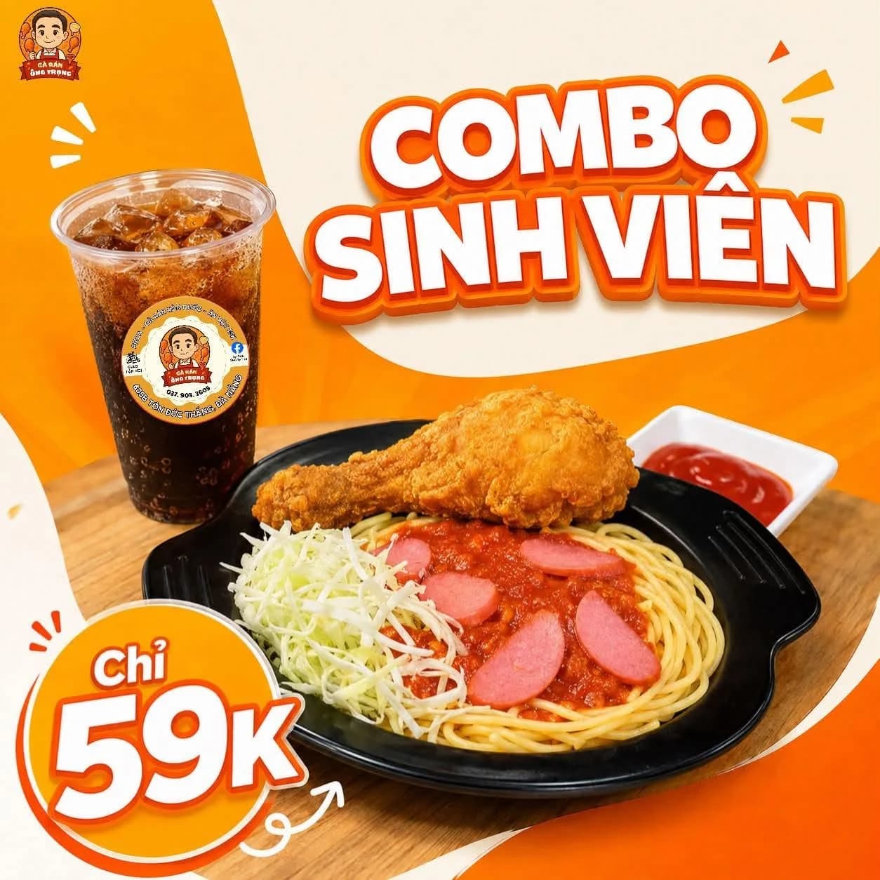 Thiết kế combo sinh viên của Gà Rán Ông Trọng
