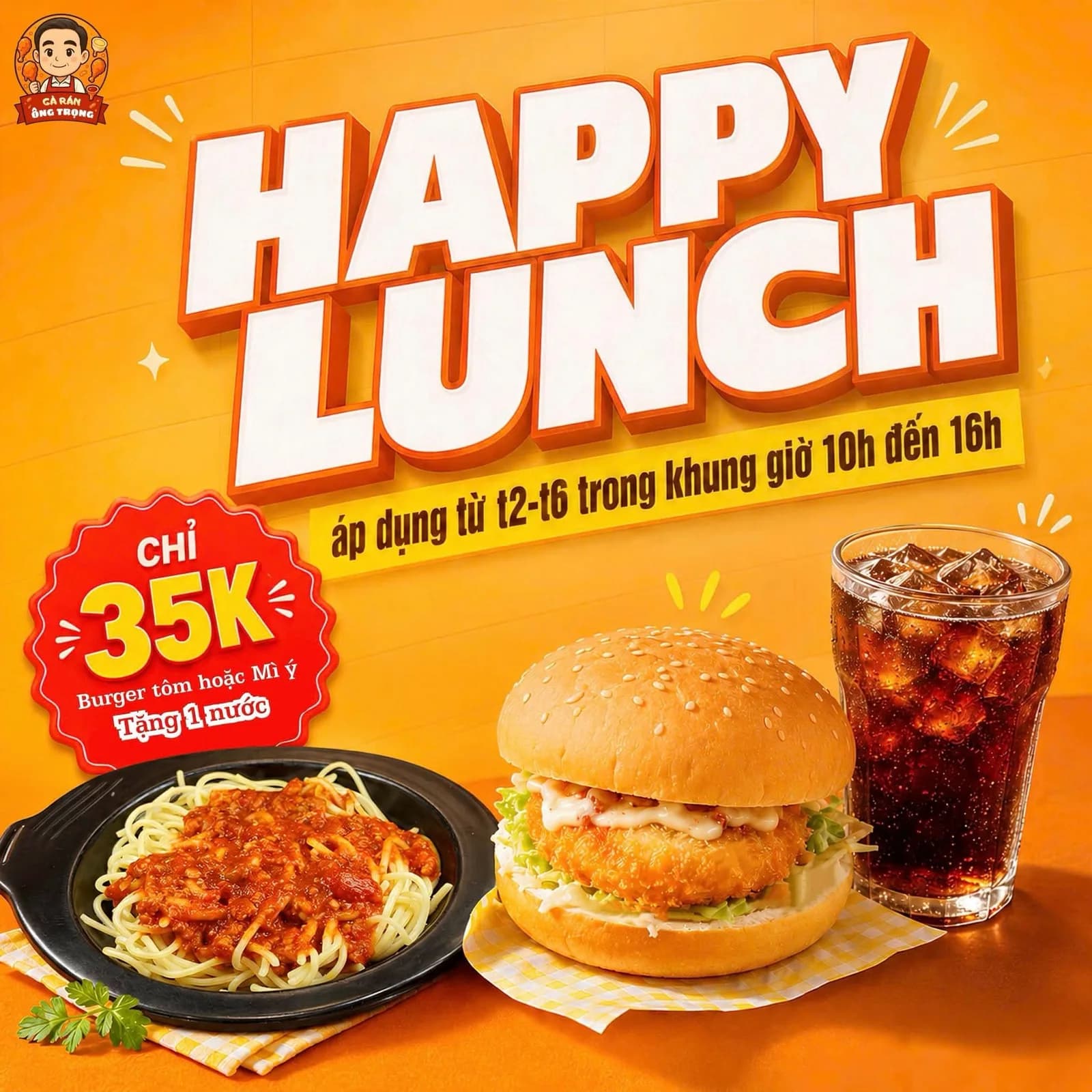 Thiết kế Happy Lunch của Gà Rán Ông Trọng