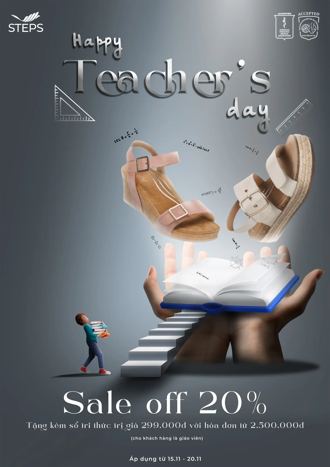 Thiết kế social mừng ngày Nhà giáo cho thương hiệu STEPS